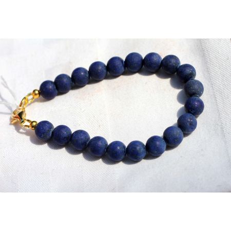 Lapis Lazuli-Kugeln mattiert-Energie-Armband (Kraft und Einsicht)