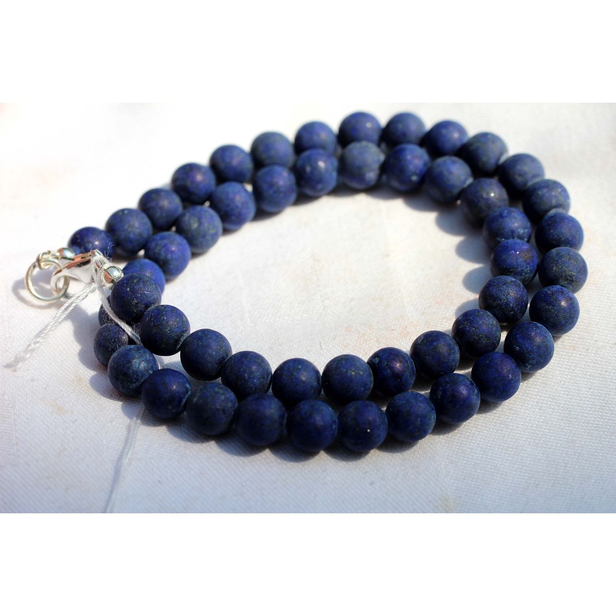 Lapis Lazuli-Kugeln mattiert-Energie-Kette (Kraft und Einsicht)
