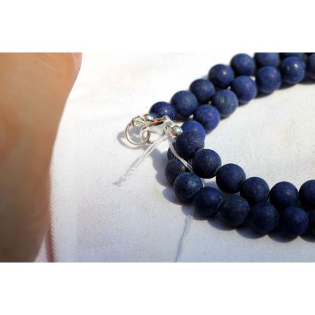 Lapis Lazuli-Kugeln mattiert-Energie-Kette (Kraft und Einsicht)