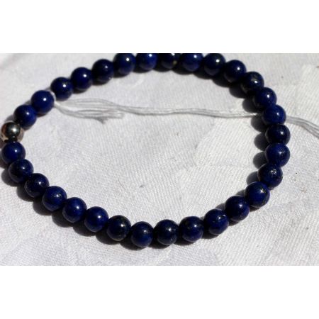 Lapis Lazuli-Kugeln glänzend-Energie-Armband (Kraft und Einsicht)