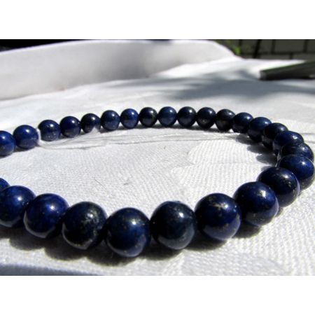 Lapis Lazuli-Kugeln glänzend-Energie-Armband (Kraft und Einsicht)