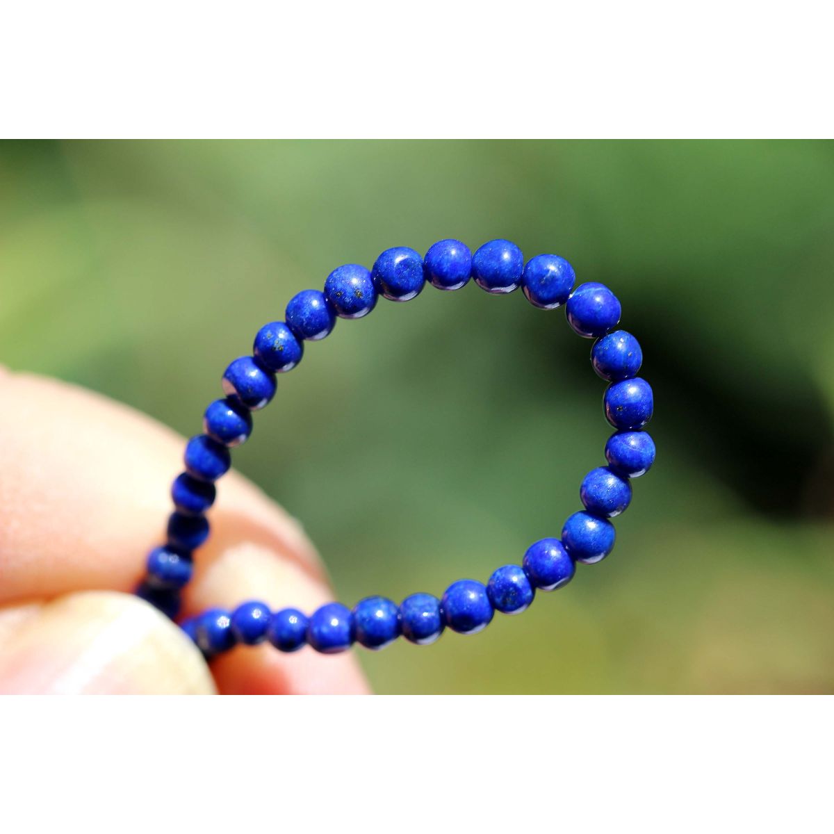 Lapis Lazuli-Mini Kugeln glänzend-Energie-Armband (Kraft und Einsicht)