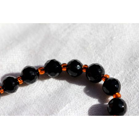 Onyx-Kugel, facettiert-Energie-Armband (Lebensfreude)