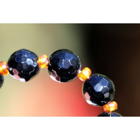 Onyx-Kugel, facettiert-Energie-Armband (Lebensfreude)