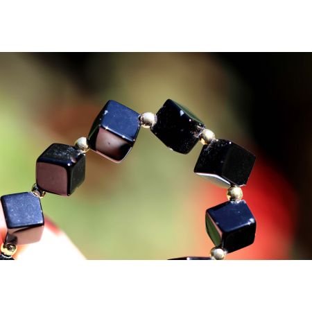 Onyx-Würfel-Energie-Armband (Lebensfreude)