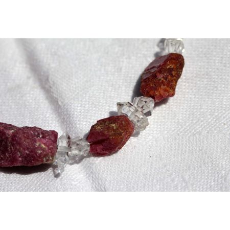 Korund Var. Rubin + Herkimer Diamanten-Schamanen-Energiearmband (erhellt die Seele)