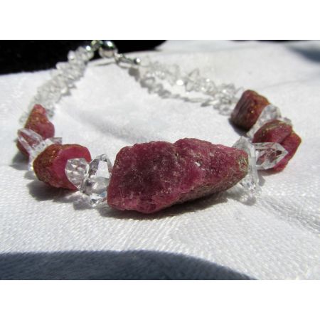 Korund Var. Rubin + Herkimer Diamanten-Schamanen-Energiearmband (erhellt die Seele)