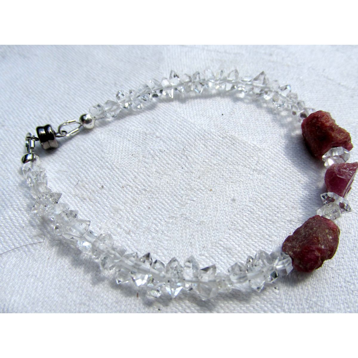 Korund Var. Rubin + Herkimer Diamanten-Schamanen-Energiearmband (erhellt die Seele)