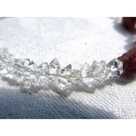 Korund Var. Rubin + Herkimer Diamanten-Schamanen-Energiearmband (erhellt die Seele)