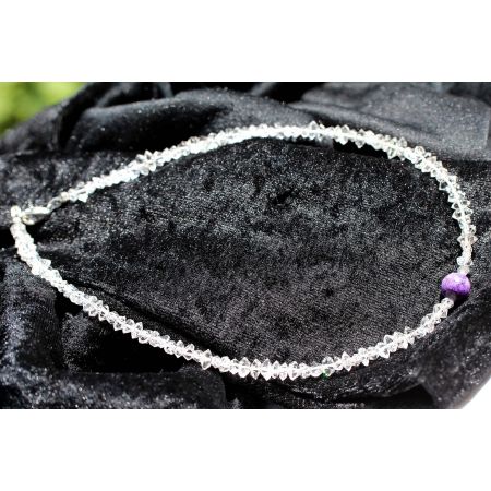 Herkimer Diamanten + Charoit-Kugel Schamanen-Energie-Kette (Der kraftvolle Heiler im mentalen Leben)