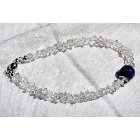 Herkimer Diamanten + Charoit-Kugel Schamanen-Energie-Armband (Der kraftvolle Heiler im mentalen Leben)