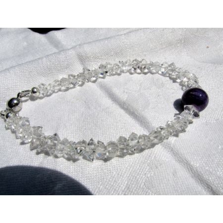 Herkimer Diamanten + Charoit-Kugel Schamanen-Energie-Armband (Der kraftvolle Heiler im mentalen Leben)