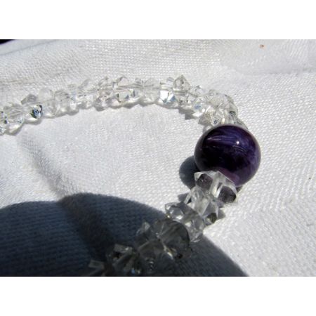 Herkimer Diamanten + Charoit-Kugel Schamanen-Energie-Armband (Der kraftvolle Heiler im mentalen Leben)