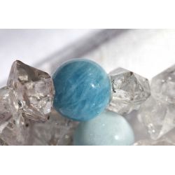 Herkimer Diamanten + Aquamarin Beryll-Schamanen-Energie-Kette (Erdung / die mitfühlende Seele)