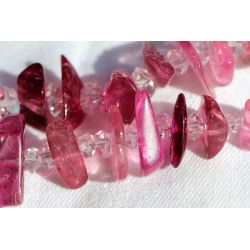PinkTurmalin-Var. Rubellit + Herkimer-Schamanen-Energie-Kristallkette (das Paradies im Herzen)