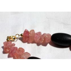 ROSA-Quarz + Shiva-Lingam-Energie-Armband (Selbstentfaltung) (Shivas Tränen)