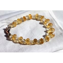 Citrin Rondelle /Bergkristall- Energie - Armband (innere Ruhe / Licht in Geist und Seele)