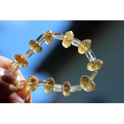 Citrin Rondelle /Bergkristall- Energie - Armband (innere Ruhe / Licht in Geist und Seele)