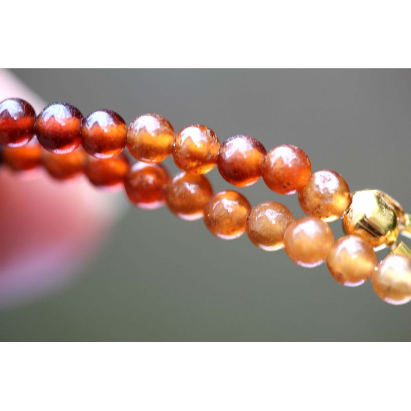 Hessonit Varietät Granat Kugeln-Energie-Armband (tiefe karmische Einflüsse)