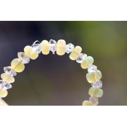 Jelly-Opal-Rondelle und Herkimer Diamanten-Energie-Armband (Helfer in der Not/Schutzstein für die Seele)