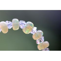 Jelly-Opal-Rondelle und Herkimer Diamanten-Energie-Armband (Helfer in der Not/Schutzstein für die Seele)