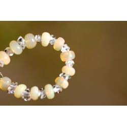 Jelly-Opal-Rondelle und Herkimer Diamanten-Energie-Armband (Helfer in der Not/Schutzstein für die Seele)