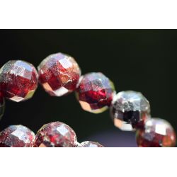 Granat Varietät Pyrop-Kugeln facettiert-Energie-Kette (Erdung / Lebenssinnfindung)