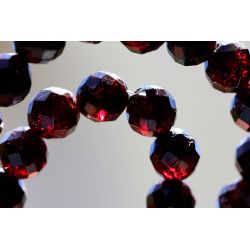 Granat Varietät Pyrop-Kugeln facettiert-Energie-Kette (Erdung / Lebenssinnfindung)