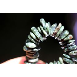 Klinochlor (Varietät Seraphinit) weiß Silber dunkelgrün-Energie-Armband