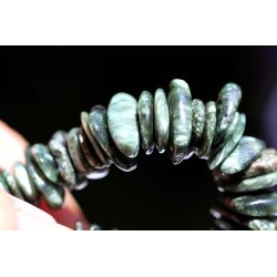 Klinochlor (Varietät Seraphinit) weiß Silber dunkelgrün-Energie-Armband