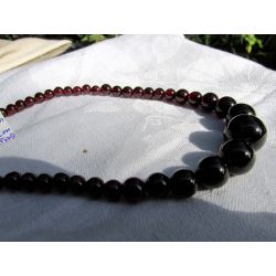 Granat Varietät Pyrop-Kugeln glatt-Energie-Kette (Kraft und Mut zum Leben)