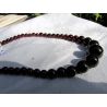 Granat Varietät Pyrop-Kugeln glatt-Energie-Kette (Kraft und Mut zum Leben)