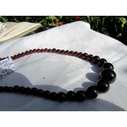 Granat Varietät Pyrop-Kugeln glatt-Energie-Kette (Kraft und Mut zum Leben)