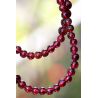 Granat Varietät Pyrop-Kugeln glatt-Energie-Kette (Kraft und Mut zum Leben)