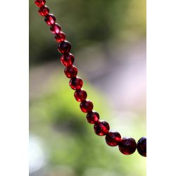 Granat Varietät Pyrop-Kugeln glatt-Energie-Kette (Kraft und Mut zum Leben)