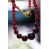 Granat Varietät Pyrop-Kugeln glatt-Energie-Kette (Kraft und Mut zum Leben)
