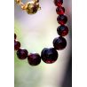 Granat Varietät Pyrop-Kugeln glatt-Energie-Kette (Kraft und Mut zum Leben)
