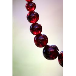 Granat Varietät Pyrop-Kugeln glatt-Energie-Kette (Kraft und Mut zum Leben)