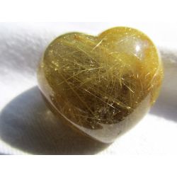 Titan-Gold-Rutilquarz Energieherz (goldenes Licht der Weisheit)