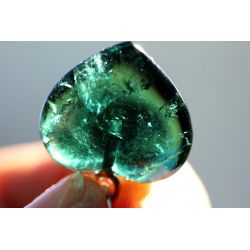Turmalin Varietäten Indigolith-blauer Turmalin + Verdelith, grün-Energie-Herz-Kettenanhänger (Gottes Geschenke enden nie)