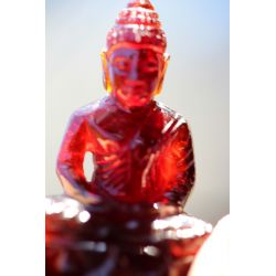 Granat-Energie-Amitabha-Mini-Buddha-Gravur (Mut zum Leben)