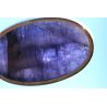 Tansanit ovaler Cabochon glatt-silbergefasst-Energie Kettenanhänger (Auge der Weisheit)
