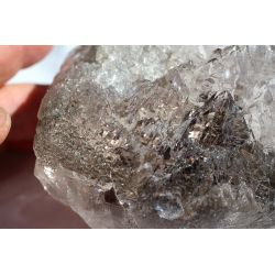Skelettierter angelöster geätzter BK-Rauch-Artischocken-Quarz + Titanit-DEVA Energiekristall (starke Erdung) sehr selten