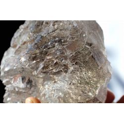 Skelettierter angelöster geätzter BK-Rauch-Artischocken-Quarz + Titanit-DEVA Energiekristall (starke Erdung) sehr selten
