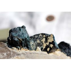 Indigolith-Turmalin-Quarz-Energie-Kristallaggregat (Großer Heiler)